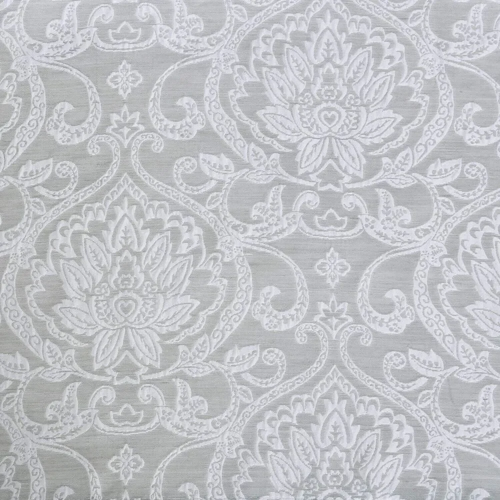 Superior Lotus‎ Jacquard Premium Curtain Panel 2 Piece, Light Grey, 52”W x 84”L